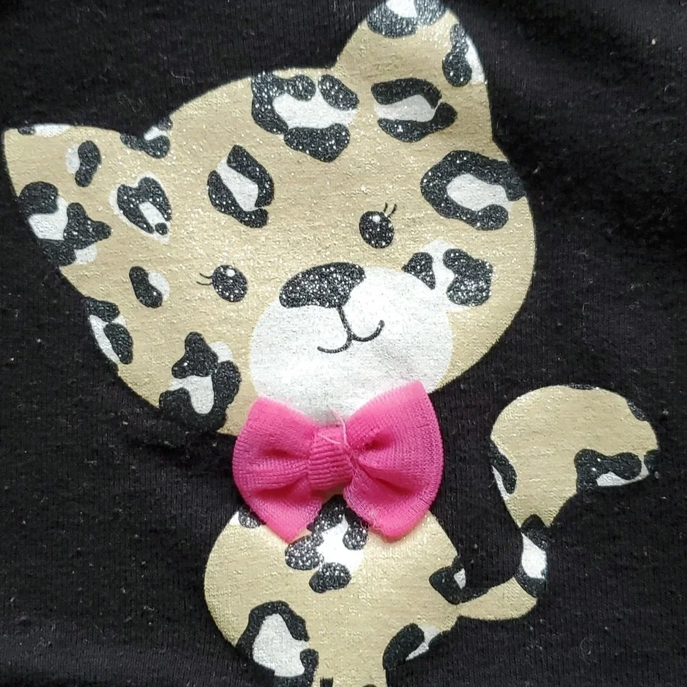 4‎ Piece Girls Animal Love- Cat footie, 2 Cheetah onesies, Monkey Jumper 6M